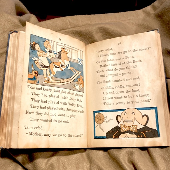 1930 School Reading Primer, Tom & Betty ,Color Illustrations, Early Chapter Book - Picture 9 of 16